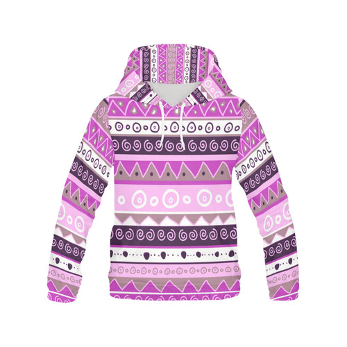 Lavender Trible All Over Print Hoodie for Women (USA Size) (Model H13)