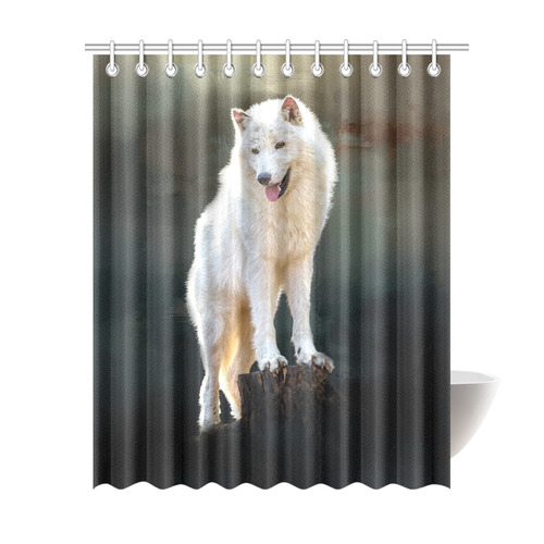 A wonderful painted arctic wolf Shower Curtain 69"x84"