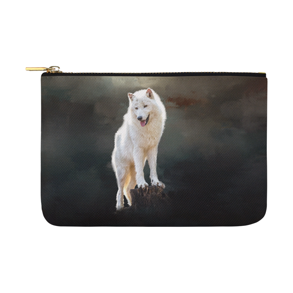 A wonderful painted arctic wolf Carry-All Pouch 12.5''x8.5''