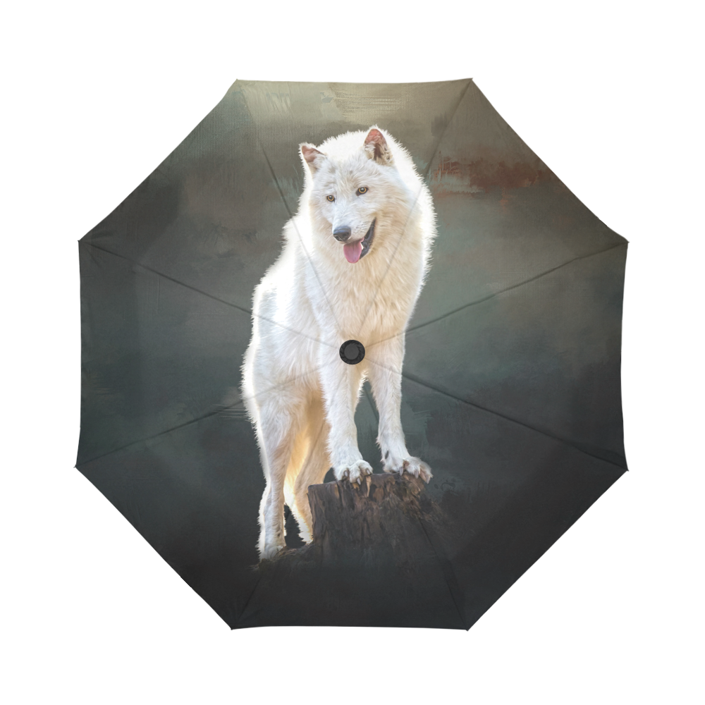 A wonderful painted arctic wolf Auto-Foldable Umbrella (Model U04)