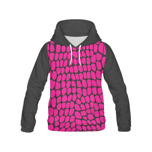 "Wild about Pink" All Over Print Hoodie for Women (USA Size) (Model H13)