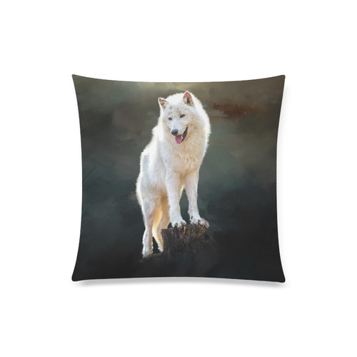 A wonderful painted arctic wolf Custom Zippered Pillow Case 20"x20"(Twin Sides)
