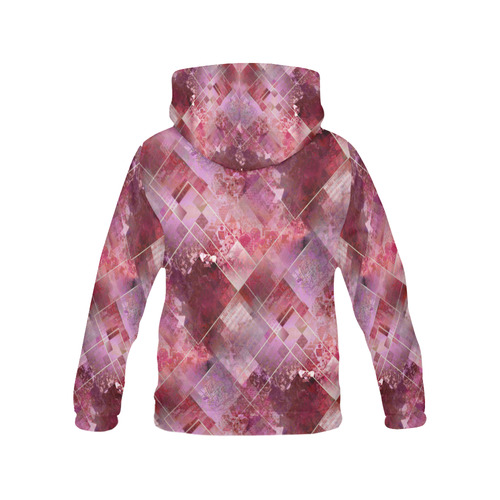 Marbleized Strawberry All Over Print Hoodie for Women (USA Size) (Model H13)
