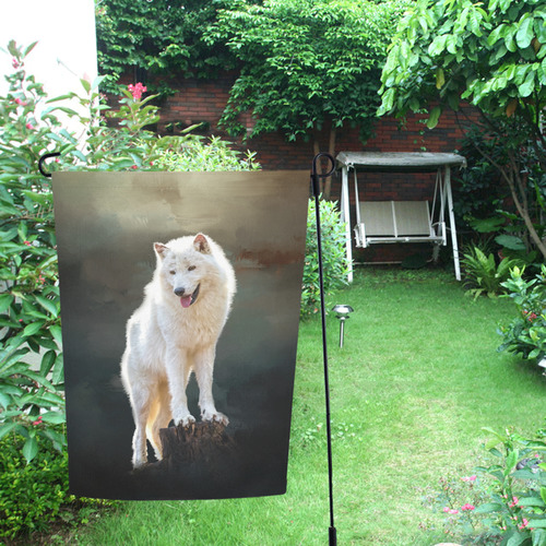 A wonderful painted arctic wolf Garden Flag 12‘’x18‘’（Without Flagpole）