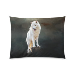 A wonderful painted arctic wolf Custom Zippered Pillow Case 20"x26"(Twin Sides)