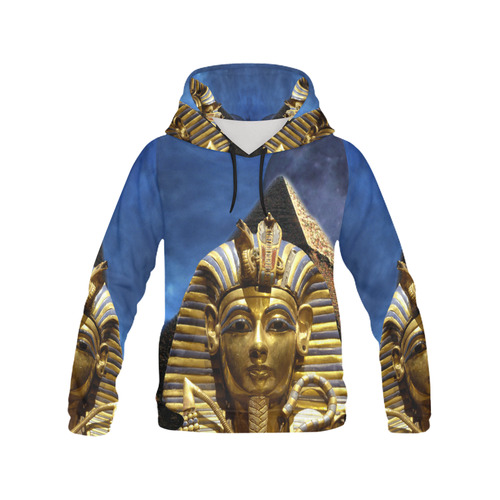 King Tut and Pyramid All Over Print Hoodie for Men (USA Size) (Model H13)
