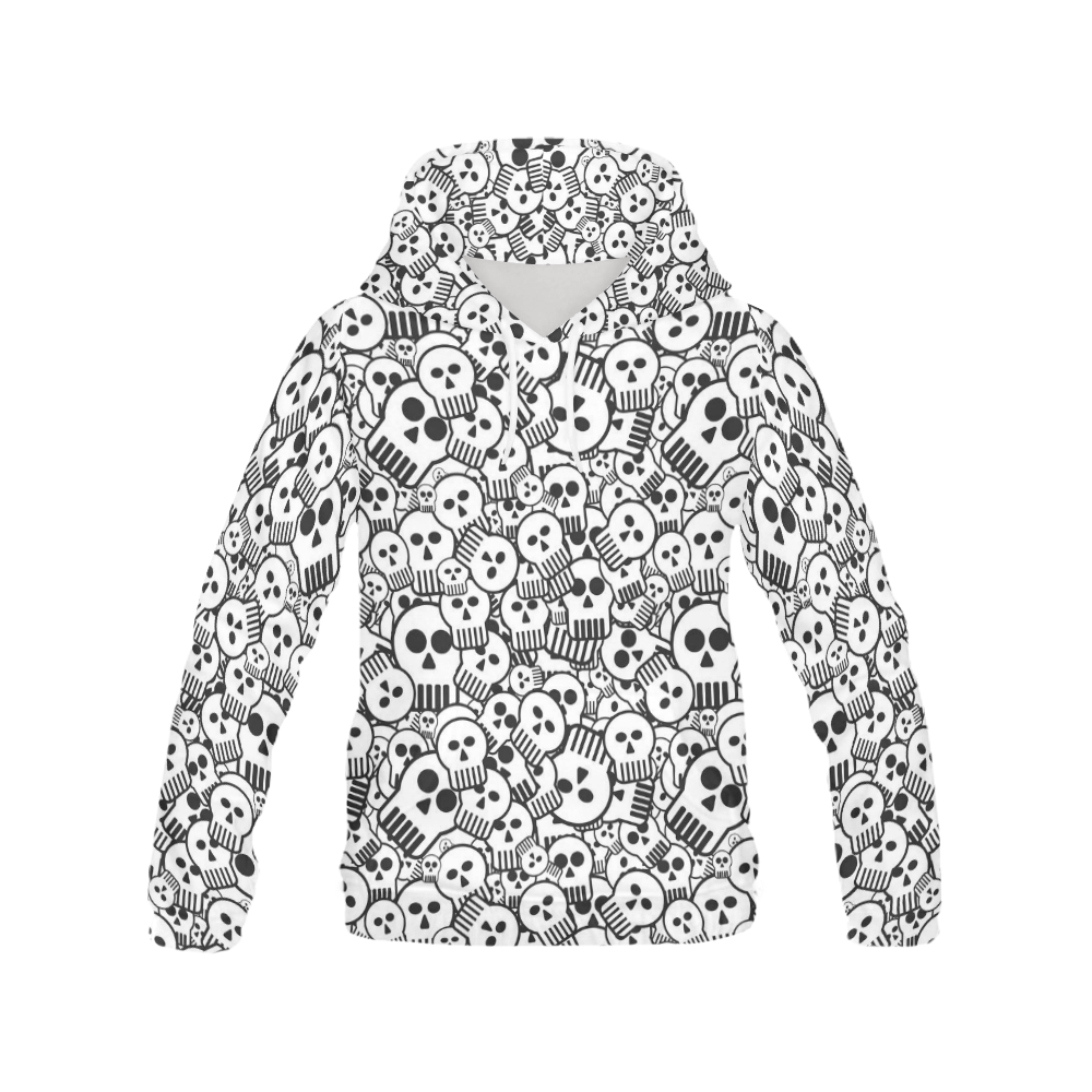 toon skulls All Over Print Hoodie for Women (USA Size) (Model H13)