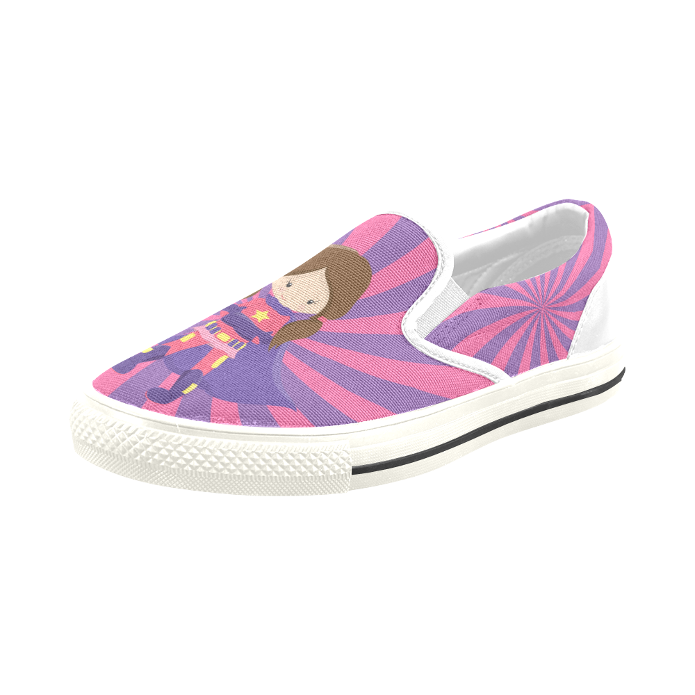 Supergirl Lily Slip-on Canvas Shoes for Kid (Model 019)