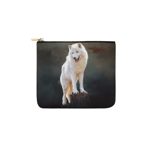 A wonderful painted arctic wolf Carry-All Pouch 6''x5''