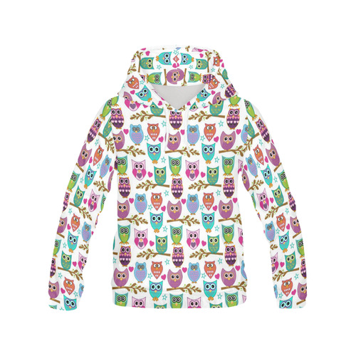 happy owls All Over Print Hoodie for Women (USA Size) (Model H13)