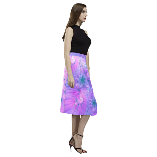 Chic and elegant spiral fractal Aoede Crepe Skirt (Model D16)