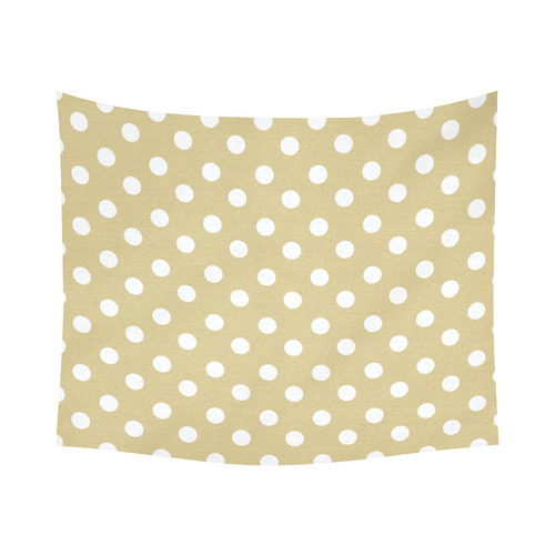 Light Olive Polka Dots Cotton Linen Wall Tapestry 60"x 51"