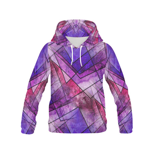 Pink Shards All Over Print Hoodie for Women (USA Size) (Model H13)