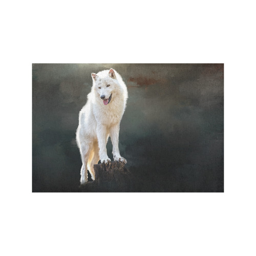 A wonderful painted arctic wolf Placemat 12''x18''