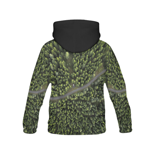 ALL OVER PRINT HOODIE : Nordic Forest All Over Print Hoodie for Women (USA Size) (Model H13)
