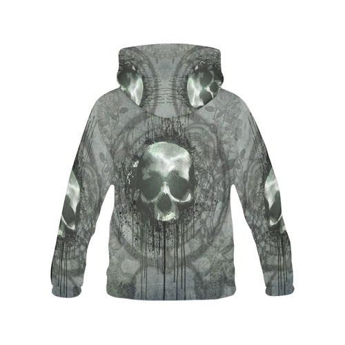 Awesome skull with bones and grunge All Over Print Hoodie for Men (USA Size) (Model H13)