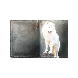 A wonderful painted arctic wolf Men's Leather Wallet (Model 1612)