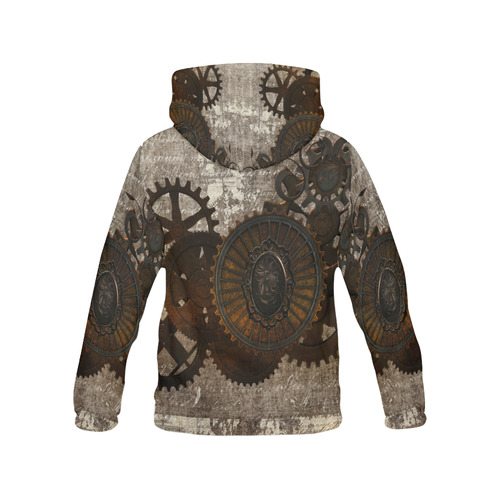 A rusty steampunk letter with gears All Over Print Hoodie for Women (USA Size) (Model H13)