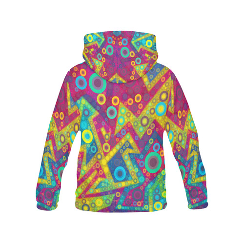 Psychedelic Bubbles All Over Print Hoodie for Women (USA Size) (Model H13)