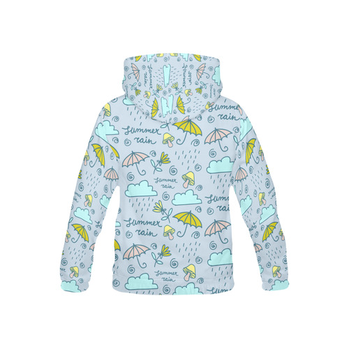 Cute Rain Pattern Doodles All Over Print Hoodie for Kid (USA Size) (Model H13)