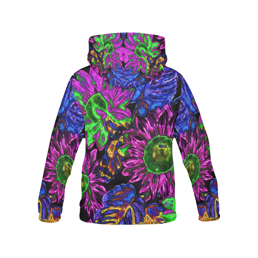 amazing neon floral 1 All Over Print Hoodie for Women (USA Size) (Model H13)