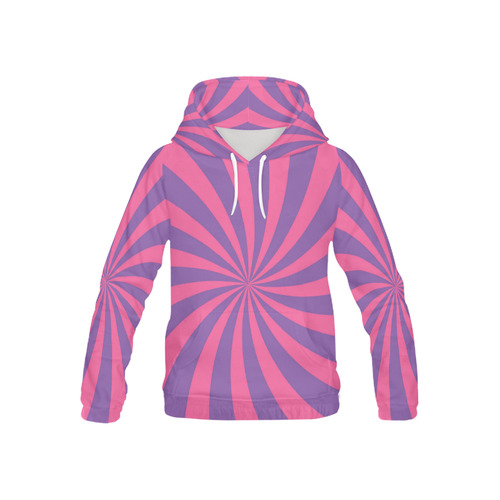 Pink and Purple Swirl All Over Print Hoodie for Kid (USA Size) (Model H13)