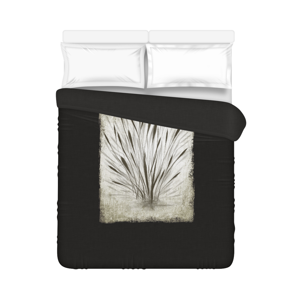 Simple, elegant ink, watercolor grass, brown hues Duvet Cover 86"x70" ( All-over-print)