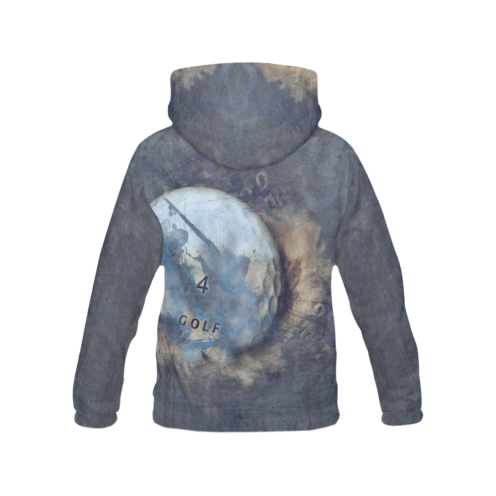 Abstract grunge golf ball All Over Print Hoodie for Women (USA Size) (Model H13)
