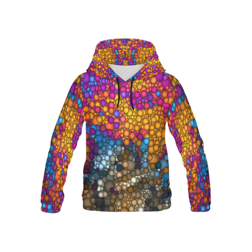 Dotted Gradients Chaos Pattern multicolored All Over Print Hoodie for Kid (USA Size) (Model H13)