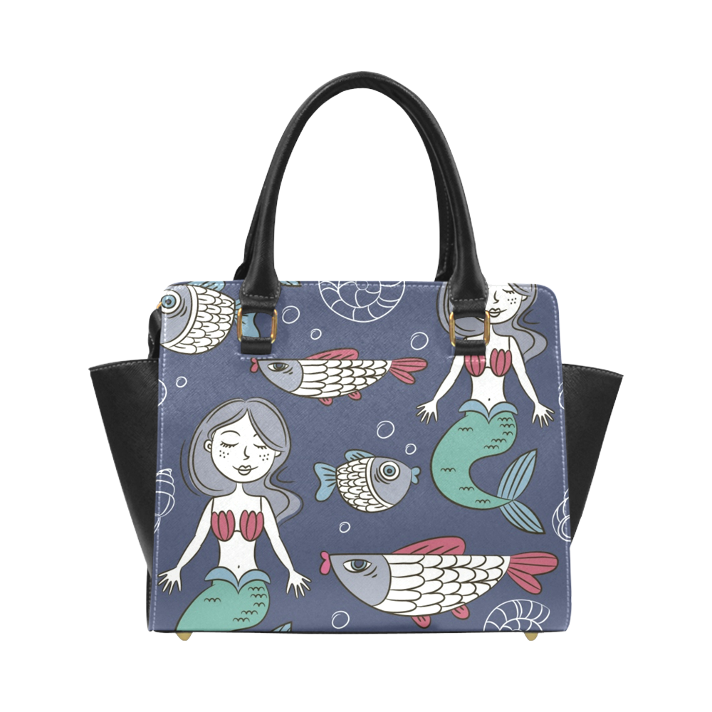 pattern-with-mermaids Classic Shoulder Handbag (Model 1653)