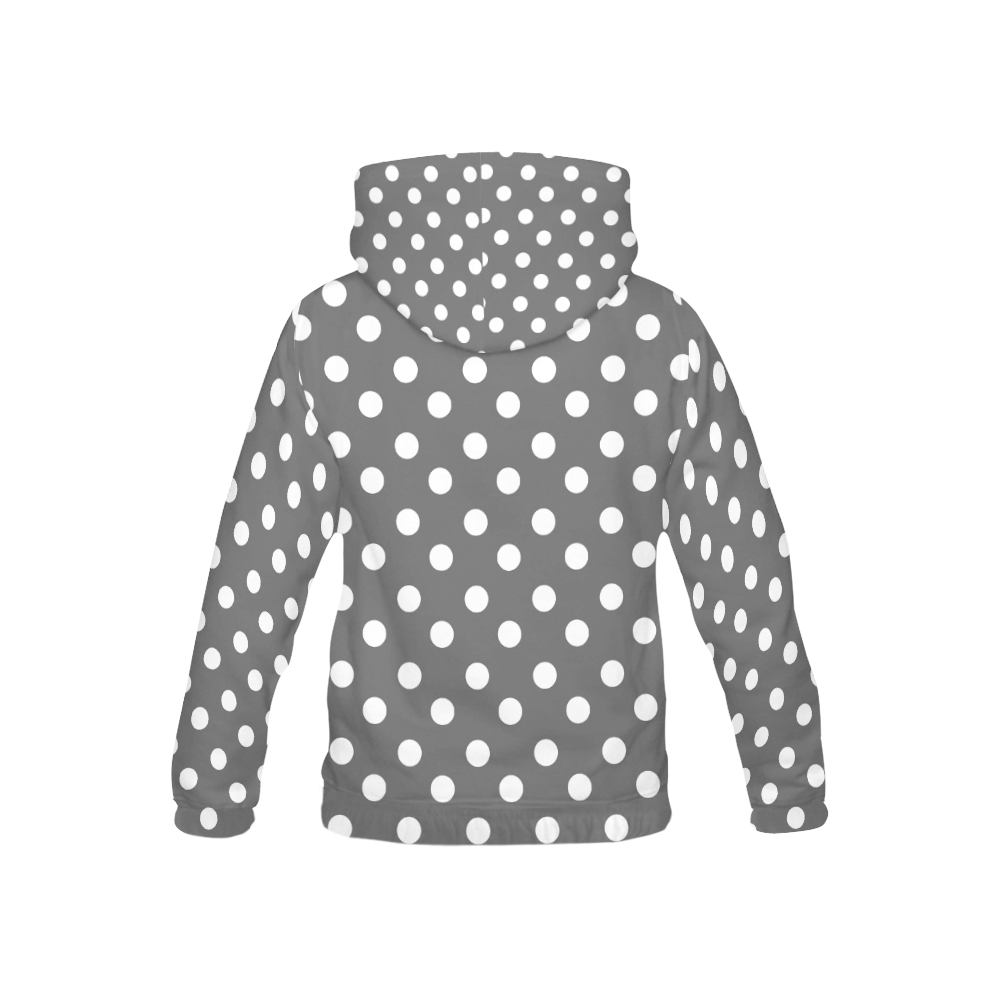 Gray Polka Dots All Over Print Hoodie for Kid (USA Size) (Model H13)