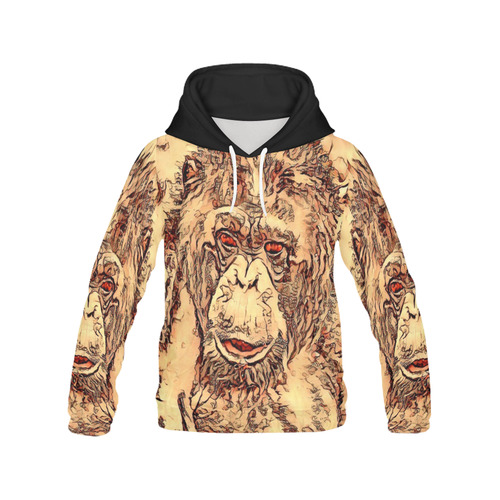 Animal ArtStudio- amazing chimpanzee All Over Print Hoodie for Men (USA Size) (Model H13)