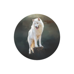 A wonderful painted arctic wolf Round Mousepad