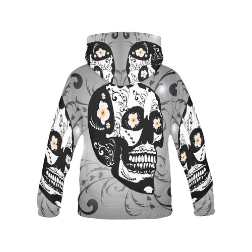 Wonderful sugar skull in black and white All Over Print Hoodie for Men (USA Size) (Model H13)