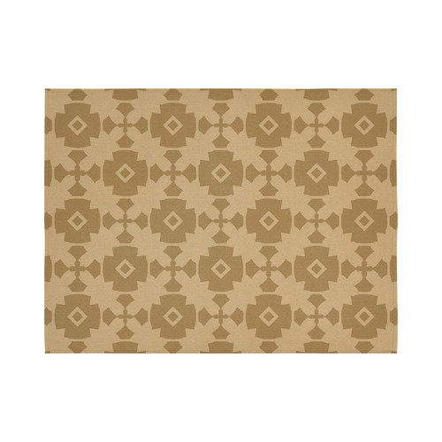 Dark tan Geometric Tile Pattern Cotton Linen Wall Tapestry 80"x 60"