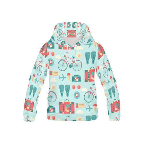 Let's Travel! All Over Print Hoodie for Kid (USA Size) (Model H13)