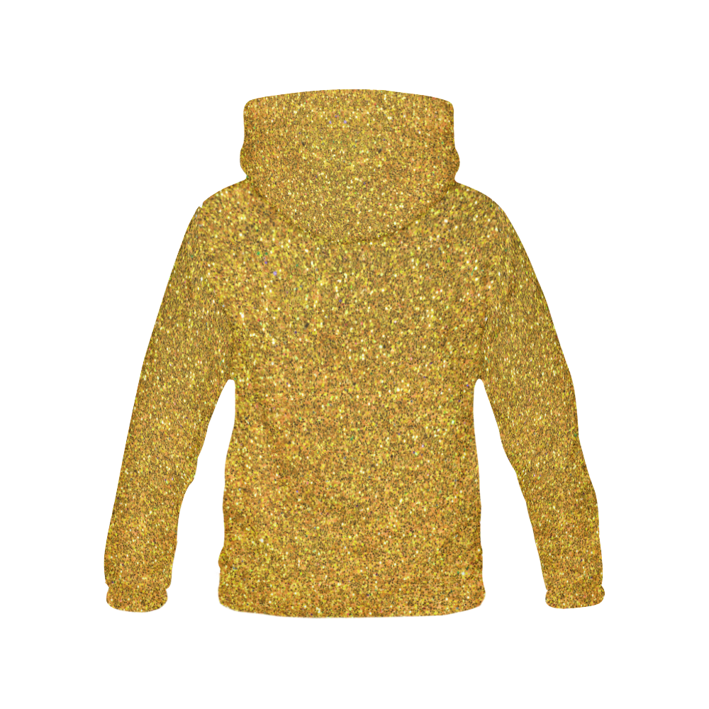 yellow glitter All Over Print Hoodie for Women (USA Size) (Model H13)