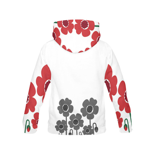 ALL OVER PRINT HOODIE WITH FLOWERs All Over Print Hoodie for Women (USA Size) (Model H13)