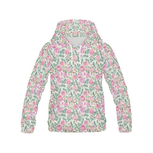 vintage roses, flowers All Over Print Hoodie for Women (USA Size) (Model H13)