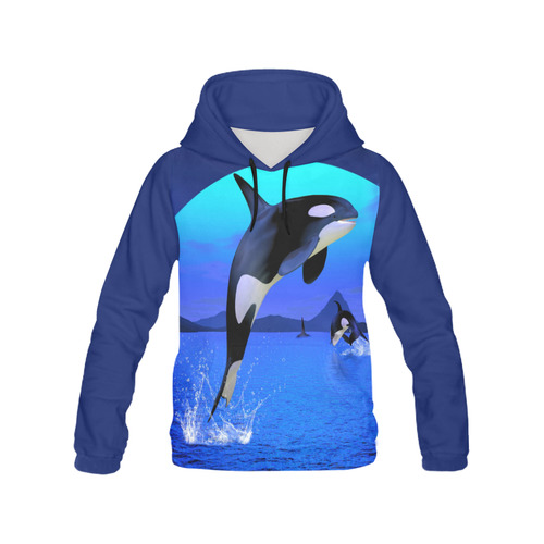 A Orca Whale Enjoy The Freedom All Over Print Hoodie for Men (USA Size) (Model H13)