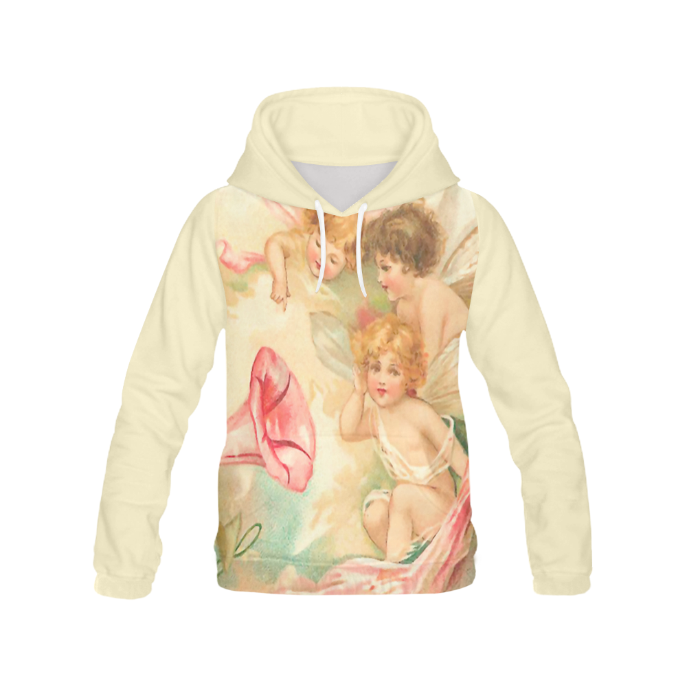 Vintage valentine cupid angel hear love songs All Over Print Hoodie for Men (USA Size) (Model H13)