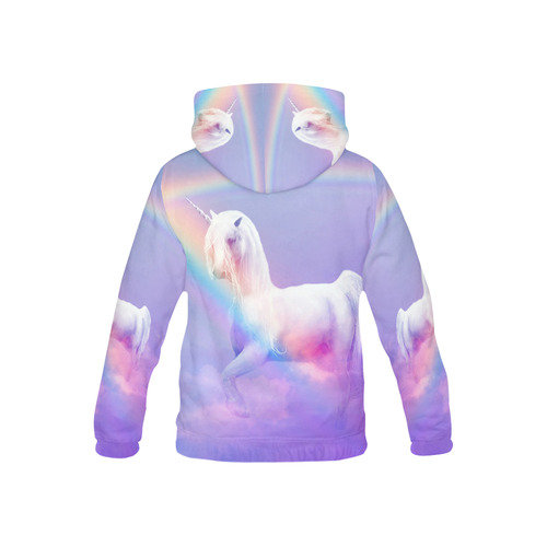 Unicorn and Rainbow All Over Print Hoodie for Kid (USA Size) (Model H13)