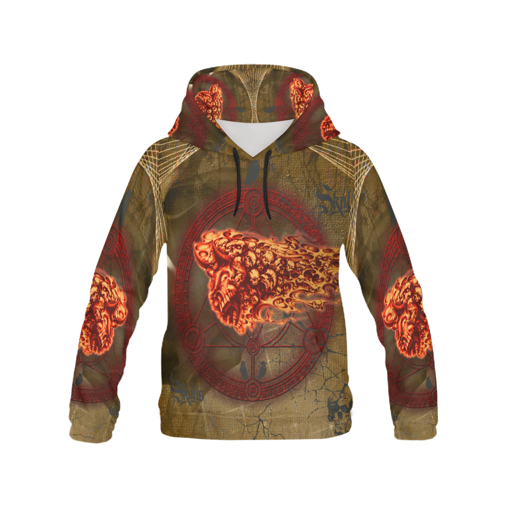 Awesome, creepy flyings skulls All Over Print Hoodie for Men (USA Size) (Model H13)