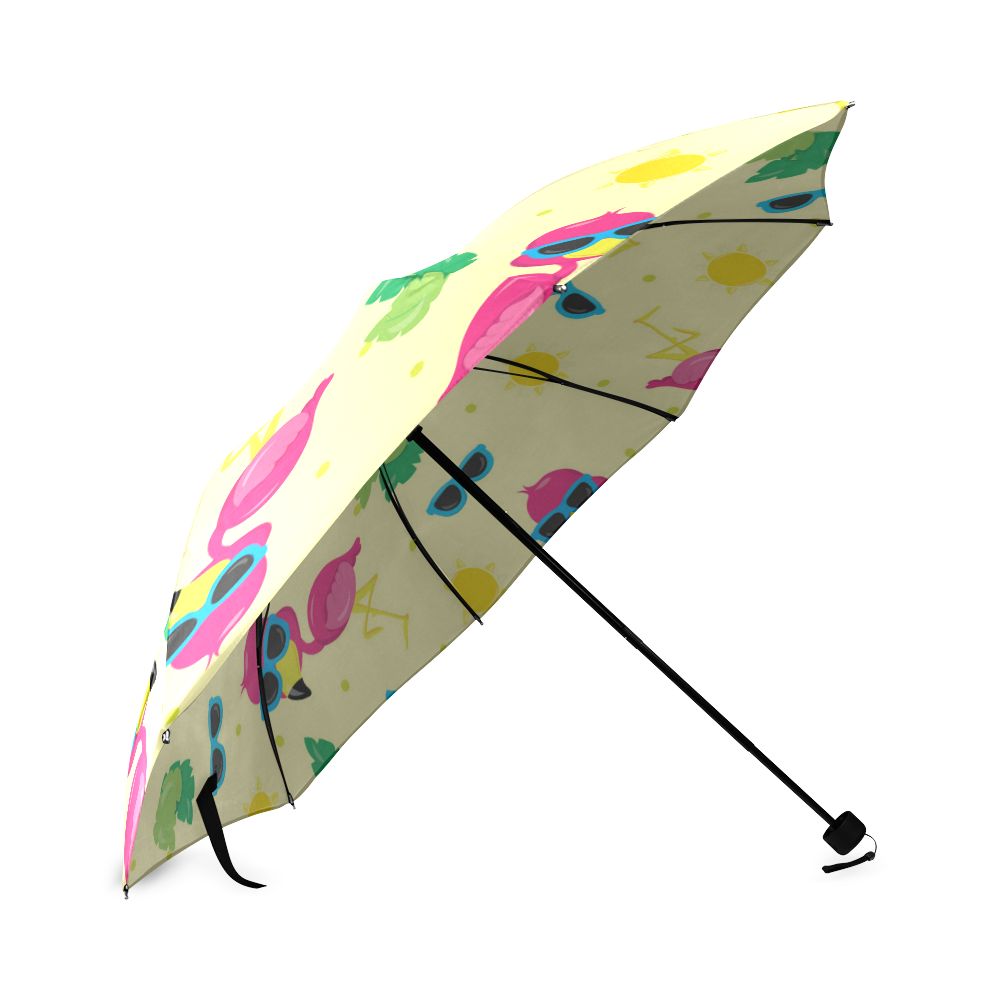 Pink Flamingos Foldable Umbrella (Model U01)