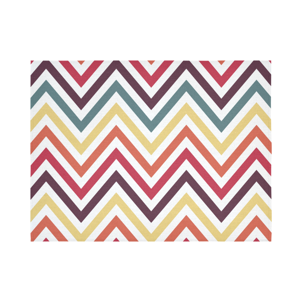 Colorful Modern Chevron Cotton Linen Wall Tapestry 80"x 60"