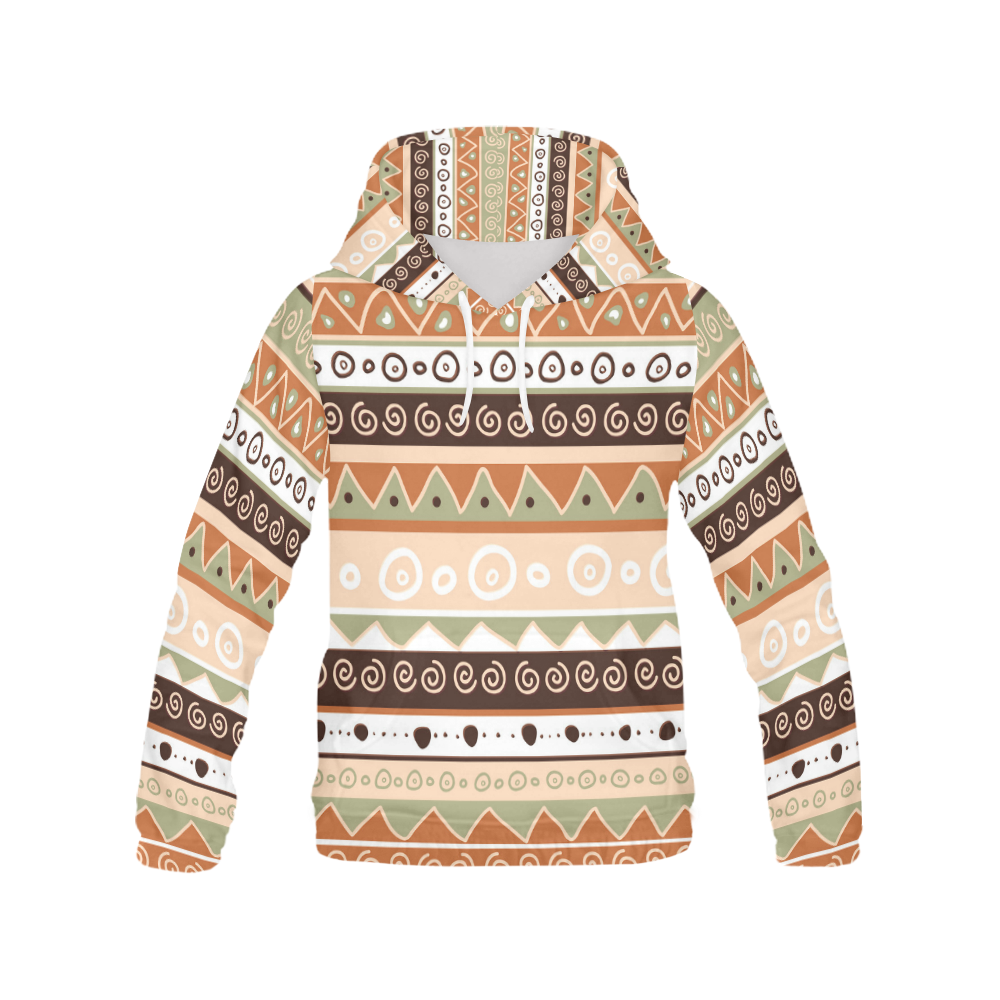 Tans Triblal All Over Print Hoodie for Women (USA Size) (Model H13)