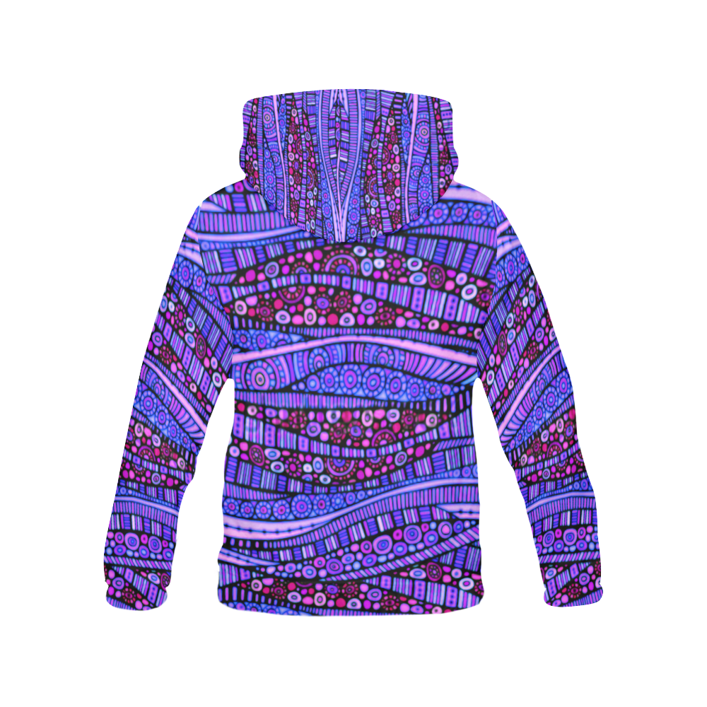 Crazy Waves All Over Print Hoodie for Women (USA Size) (Model H13)