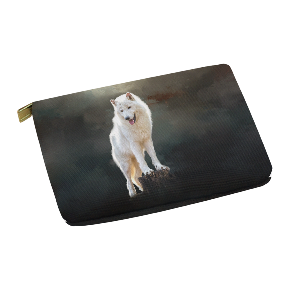 A wonderful painted arctic wolf Carry-All Pouch 12.5''x8.5''
