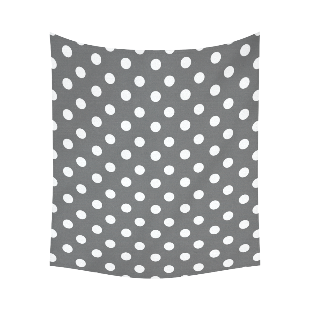 Gray Polka Dots Cotton Linen Wall Tapestry 60"x 51"