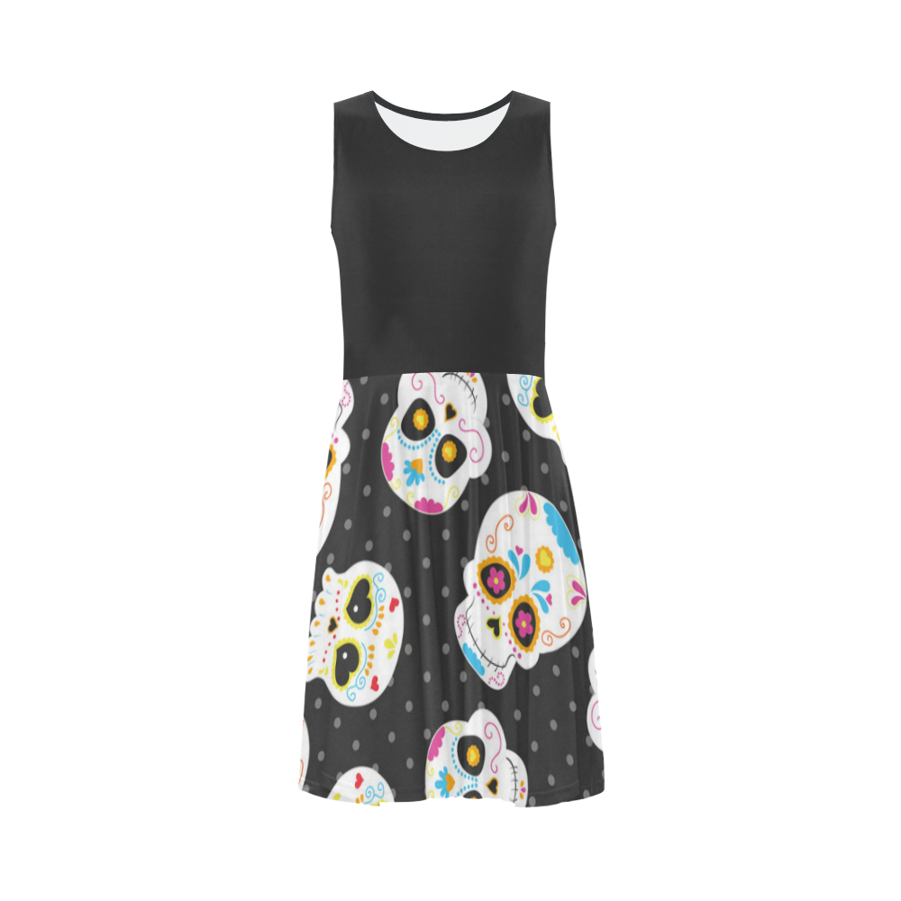 Sugarskulls Sleeveless Ice Skater Dress (D19)